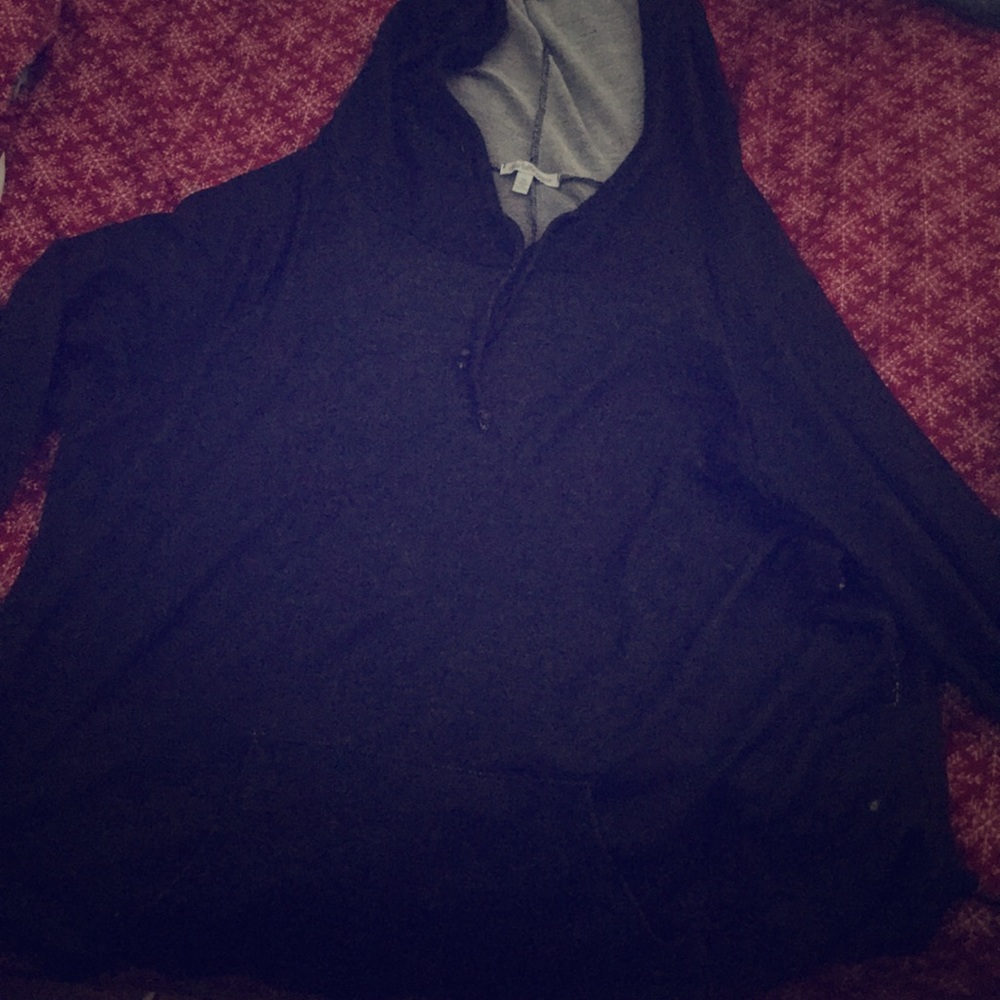 Black hooded shirt